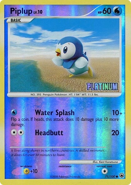 Piplup - 71/100 [Platinum], Burger King Promos 071/100
