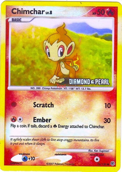Chimchar - 76/130 [Diamond & Pearl], Burger King Promos 076/130
