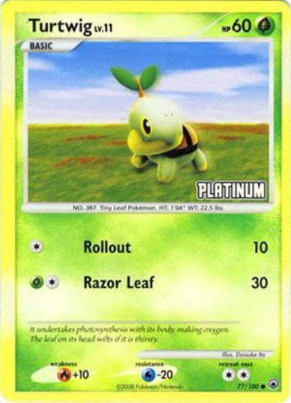 Turtwig - 77/100 [Platinum], Burger King Promos 077/100