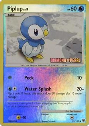 Piplup - 93/130 [Diamond and Pearl], Burger King Promos 093/100