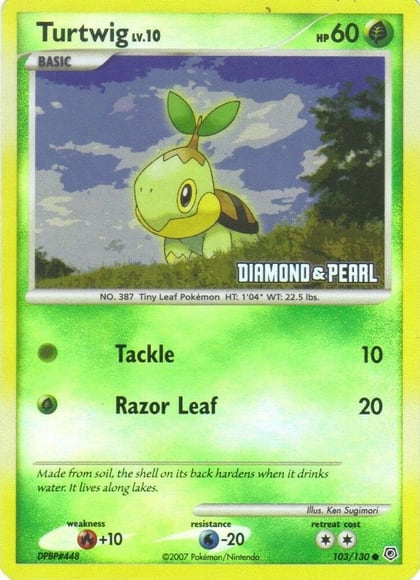 Turtwig - 103/130 [Diamond & Pearl], Burger King Promos 103/130