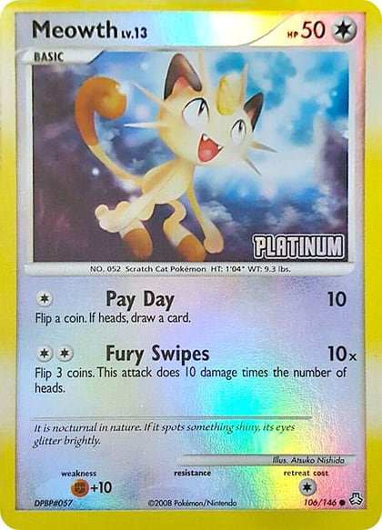 Meowth - 106/146 [Platinum], Burger King Promos 106/146