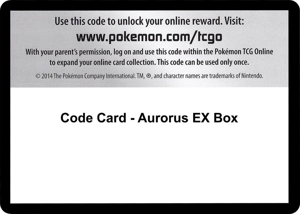 Code Card - Aurorus EX Box, XY - BREAKthrough P280330