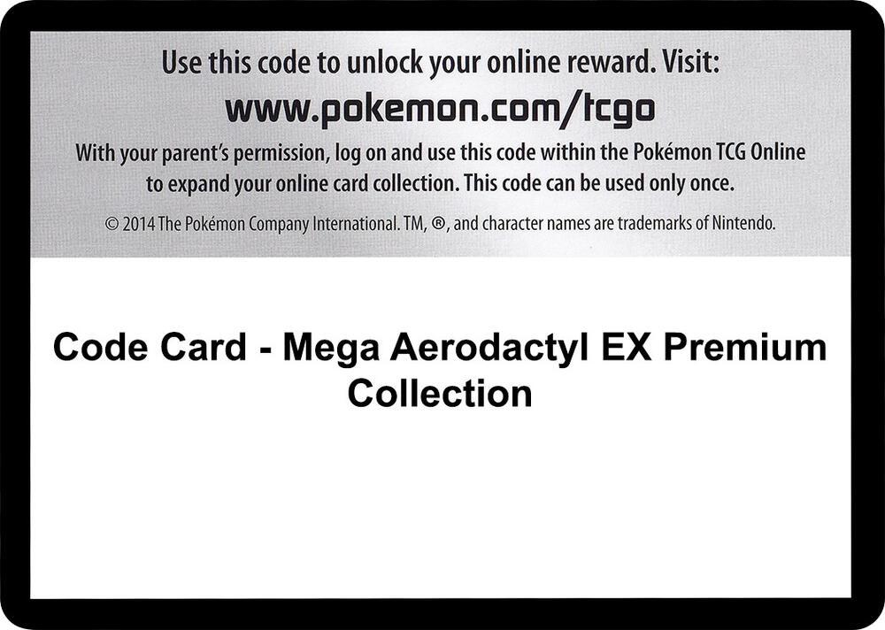 Code Card - Mega Aerodactyl EX Premium Collection, XY - BREAKthrough P280346