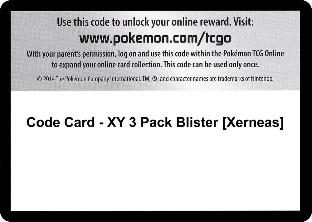 Code Card - XY 3 Pack Blister [Xerneas], XY - BREAKthrough P280352