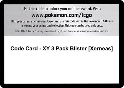 Code Card - XY 3 Pack Blister [Xerneas], XY - BREAKthrough P280352