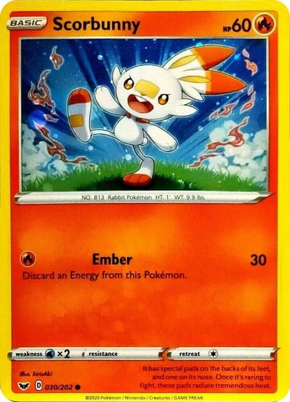 Scorbunny - 030/202 (Cosmos Holo), Blister Exclusives 030/202