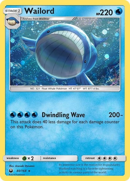 Wailord - 40/168 (Cosmos Holo), Blister Exclusives 040/168