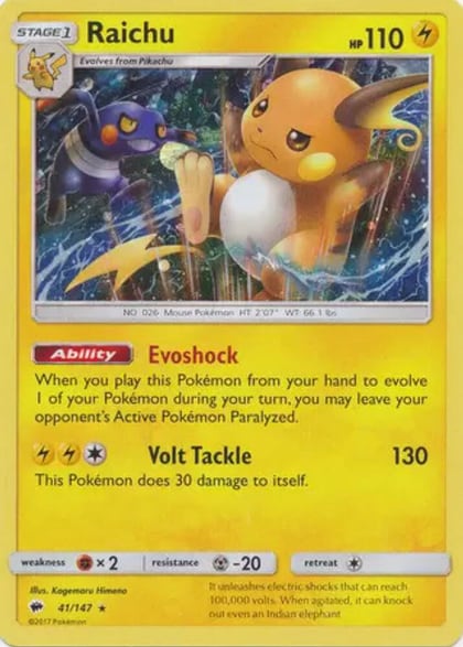 Raichu - 41/147 (Cosmos Holo), Blister Exclusives 041/147