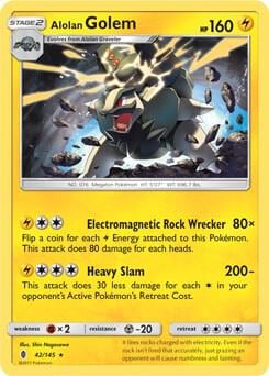 Alolan Golem - 42/145 (Cosmos Holo), Blister Exclusives 042/145