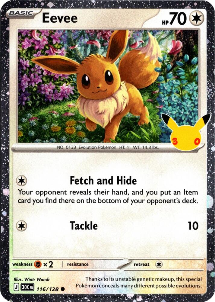 Eevee - 116/128 (30th Celebration), Blister Exclusives 116/128
