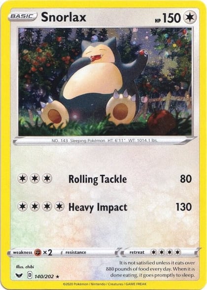 Snorlax - 140/202 (Cosmos Holo), Blister Exclusives 140/202