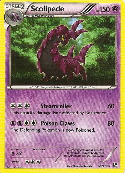 Scolipede - 54/114 (Cracked Ice Holo), Blister Exclusives 54/114