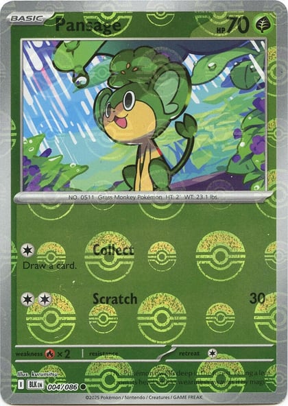 Pansage (Poke Ball Pattern), SV: Black Bolt 004/086
