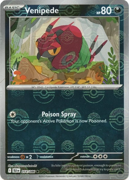 Venipede (Poke Ball Pattern), SV: Black Bolt 054/086
