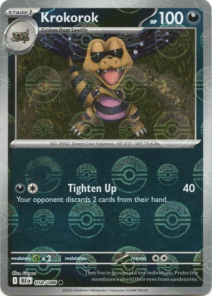 Krokorok (Poke Ball Pattern), SV: Black Bolt 058/086