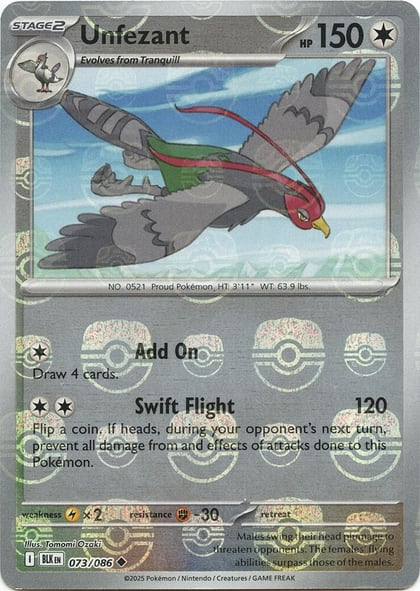 Unfezant (Master Ball Pattern), SV: Black Bolt 073/086