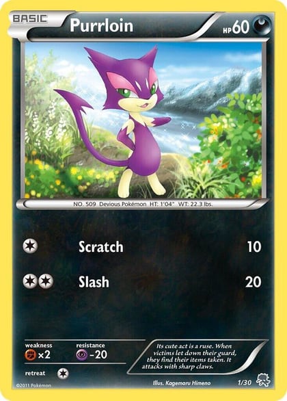 Purrloin (#1), BW Trainer Kit: Excadrill & Zoroark 1/30