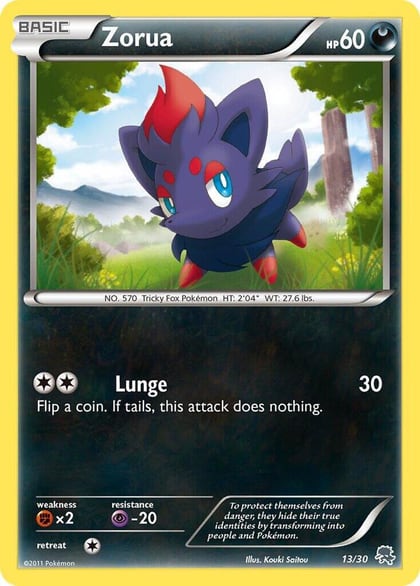 Zorua (#13), BW Trainer Kit: Excadrill & Zoroark 13/30