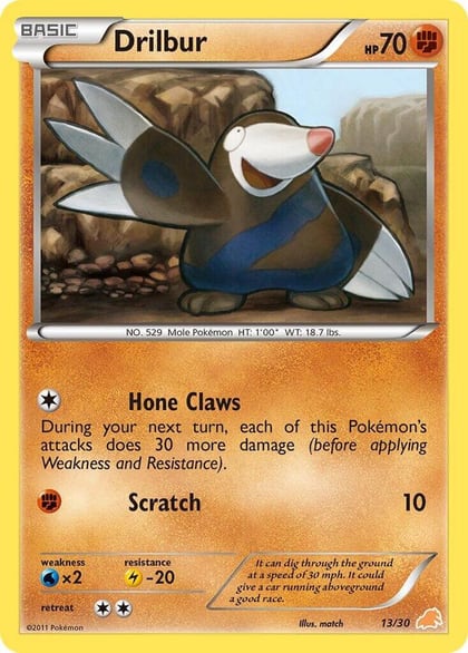 Drilbur (#13), BW Trainer Kit: Excadrill & Zoroark 13/30