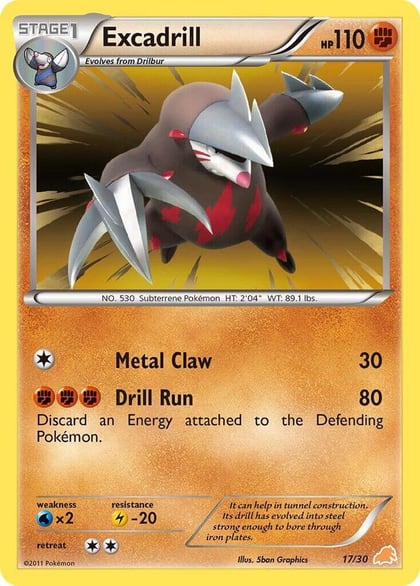 Excadrill (#17 Non-Holo), BW Trainer Kit: Excadrill & Zoroark 17/30