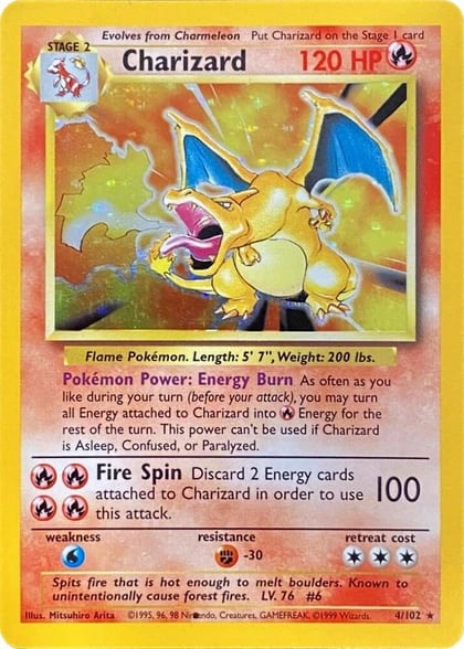 Charizard (Black Dot Error), Base Set 004/102