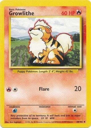 Growlithe, Base Set 028/102