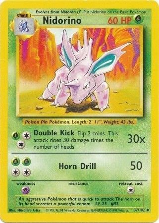 Nidorino, Base Set 037/102
