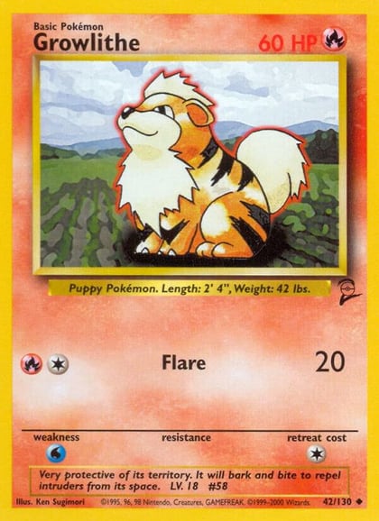 Growlithe, Base Set 2 042/130