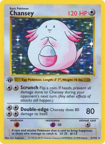 Chansey, Base Set (Shadowless) 003/102