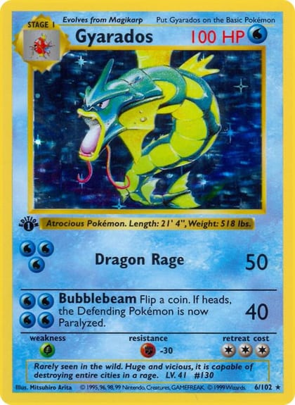 Gyarados, Base Set (Shadowless) 006/102