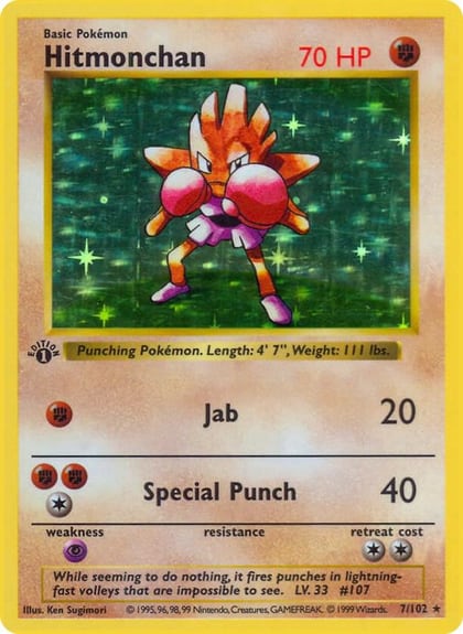 Hitmonchan, Base Set (Shadowless) 007/102