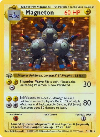 Magneton, Base Set (Shadowless) 009/102