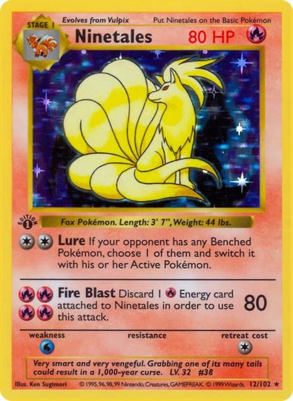 Ninetales, Base Set (Shadowless) 012/102