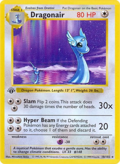 Dragonair, Base Set (Shadowless) 018/102