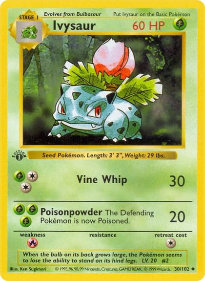 Ivysaur, Base Set (Shadowless) 030/102