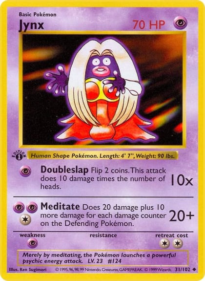Jynx, Base Set (Shadowless) 031/102