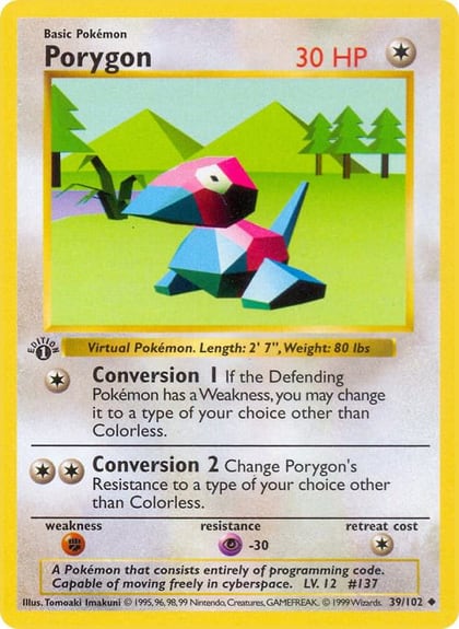 Porygon, Base Set (Shadowless) 039/102