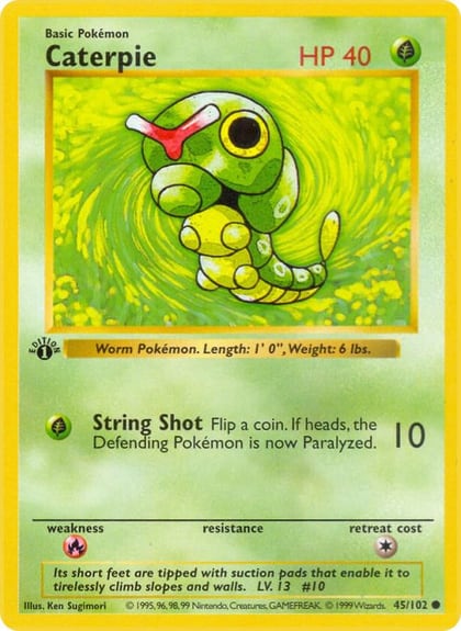 Caterpie, Base Set (Shadowless) 045/102