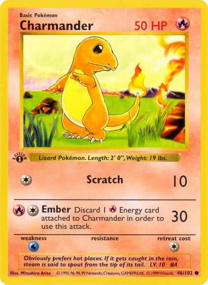 Charmander, Base Set (Shadowless) 046/102