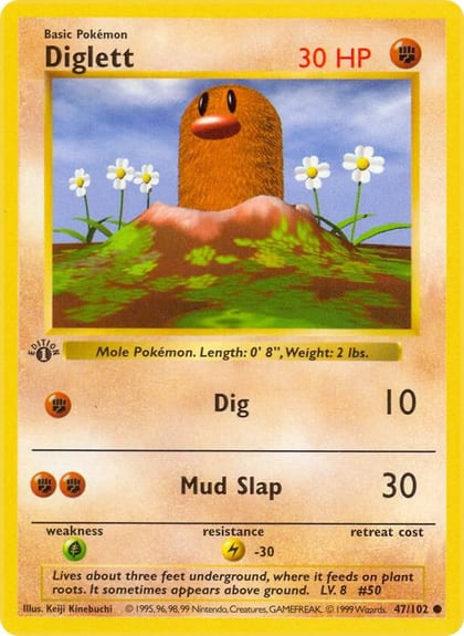 Diglett, Base Set (Shadowless) 047/102