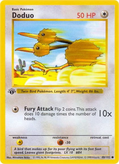 Doduo, Base Set (Shadowless) 048/102