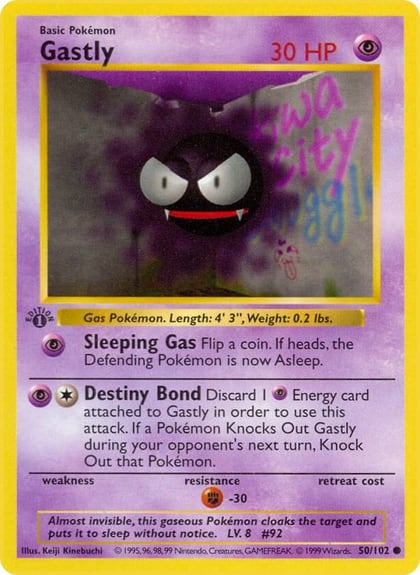 Gastly, Base Set (Shadowless) 050/102