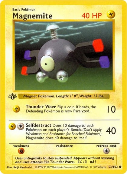 Magnemite, Base Set (Shadowless) 053/102