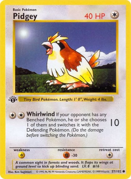 Pidgey, Base Set (Shadowless) 057/102