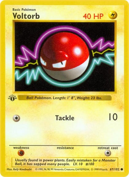 Voltorb, Base Set (Shadowless) 067/102