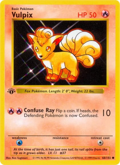 Vulpix, Base Set (Shadowless) 068/102