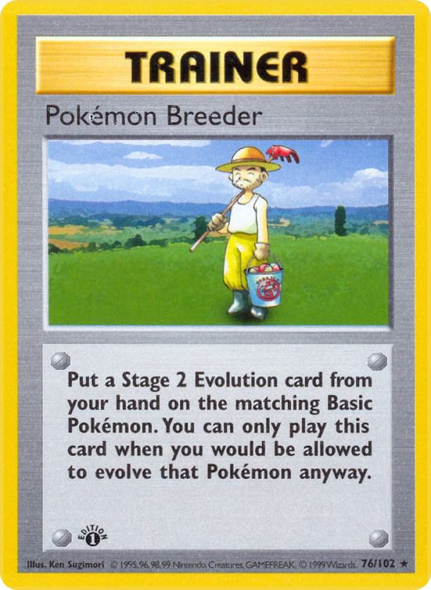 Pokemon Breeder, Base Set (Shadowless) 076/102
