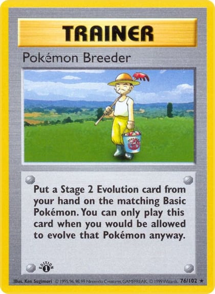 Pokemon Breeder, Base Set (Shadowless) 076/102