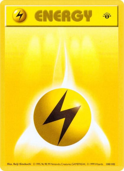 Lightning Energy, Base Set (Shadowless) 100/102